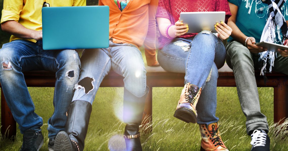 Students Education Social Media Laptop Tablet